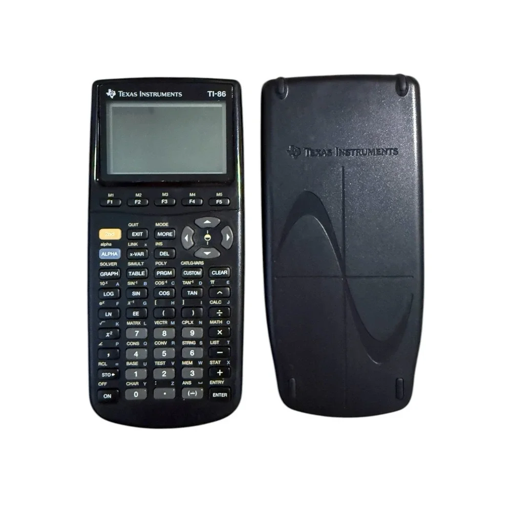 Texas Instruments Ti-86 Graphing Calculator Black W/ Cover Tested Works